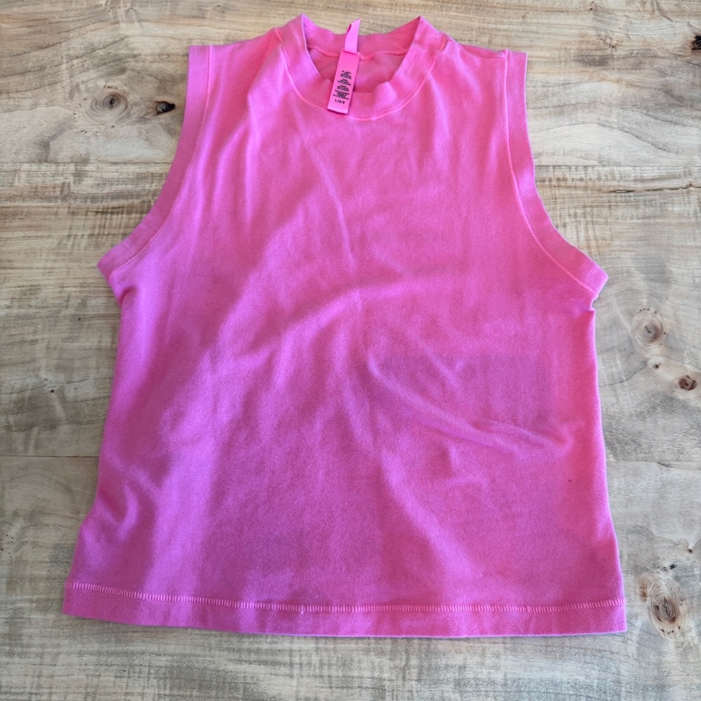 Skims mock neck tank bubblegum pink size L - Picture 3 of 9